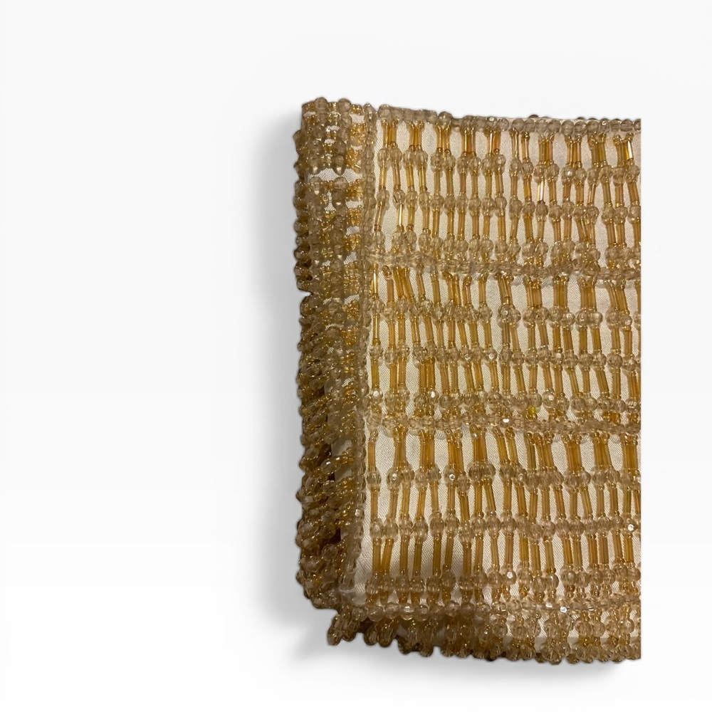 Saks Fifth Avenue Women’s Fishnet Beaded Evening Bag Clutch Purse - Picture 2 of 13